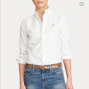 Ralph Lauren white oxford button down slim fit